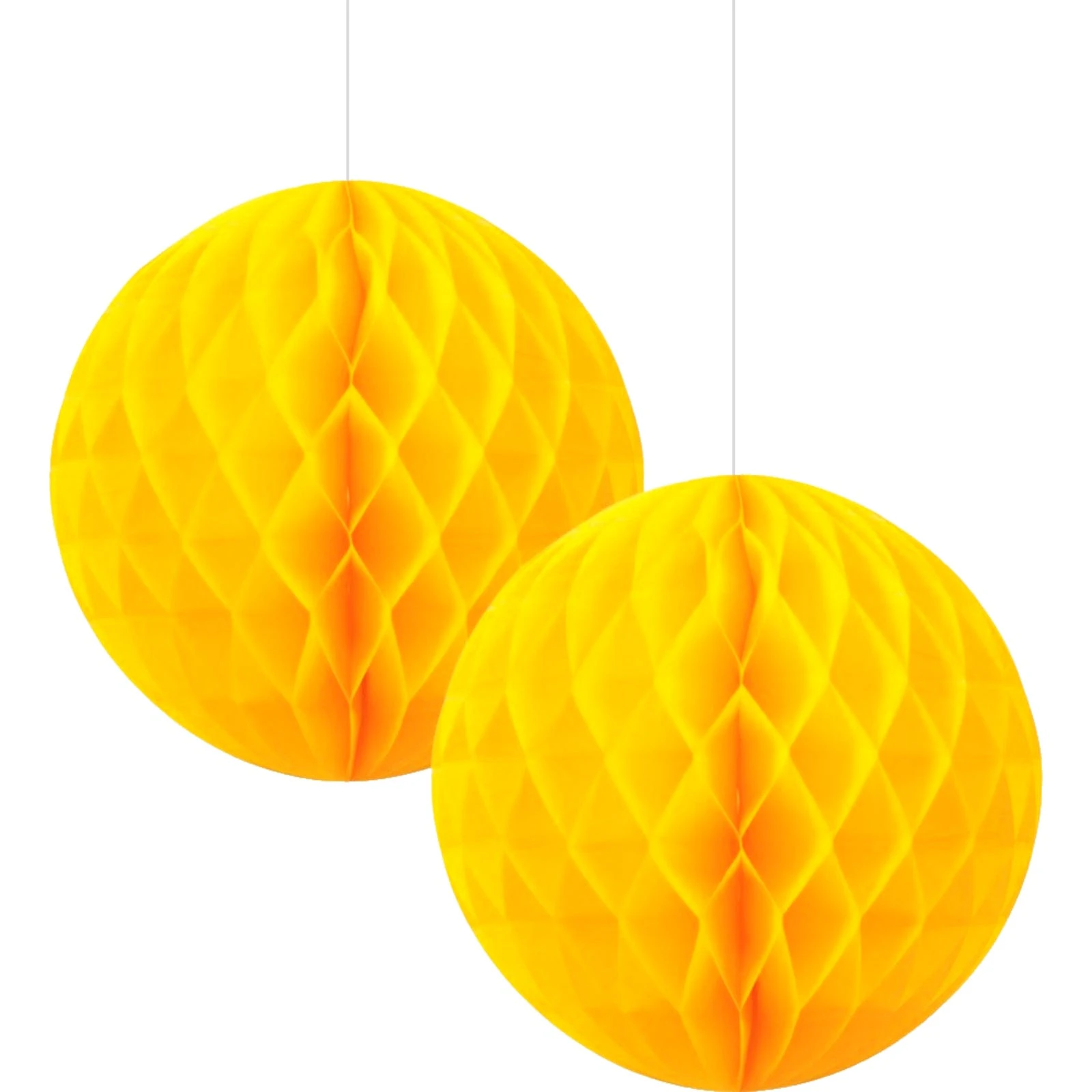 Yellow Honeycomb Balls 15cm (Pack of 2)