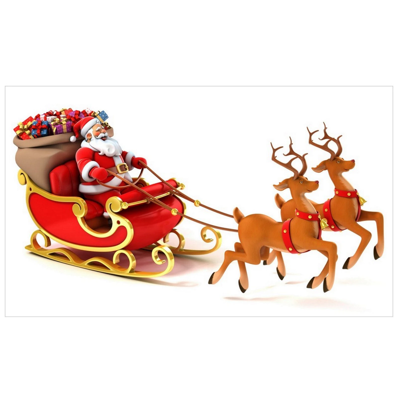 Santa Sleigh Large Fabric Wall Backdrop