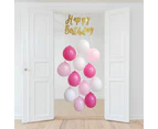 Pink Happy Birthday Balloon Door Kit