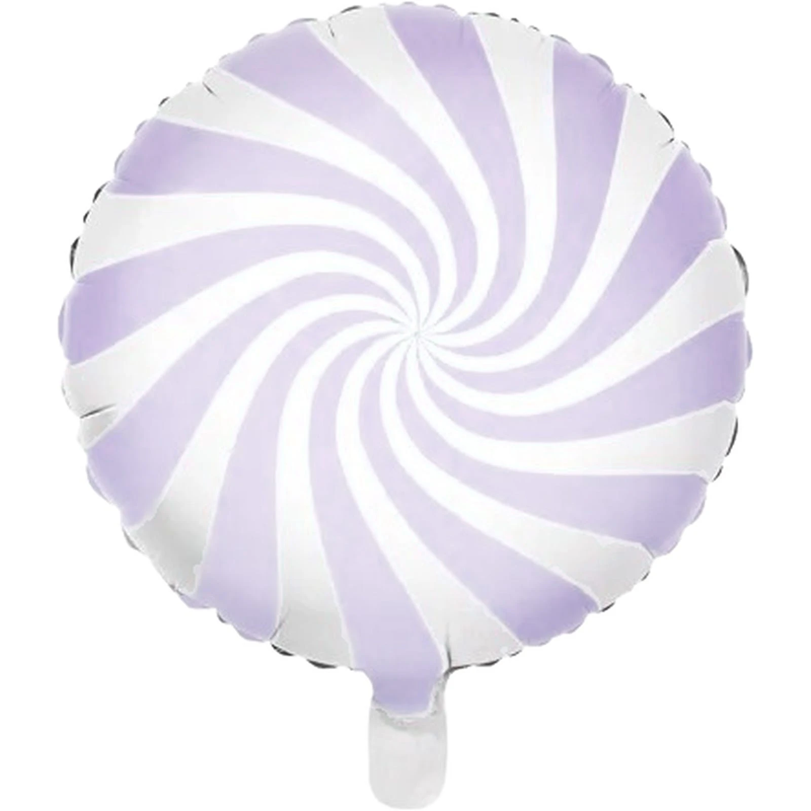 Pastel Lilac and White Candy Swirl Round Foil Helium Balloon