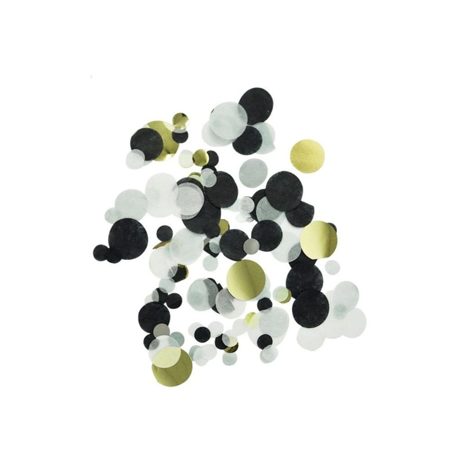 Black White and Metallic Assorted Confetti Circles