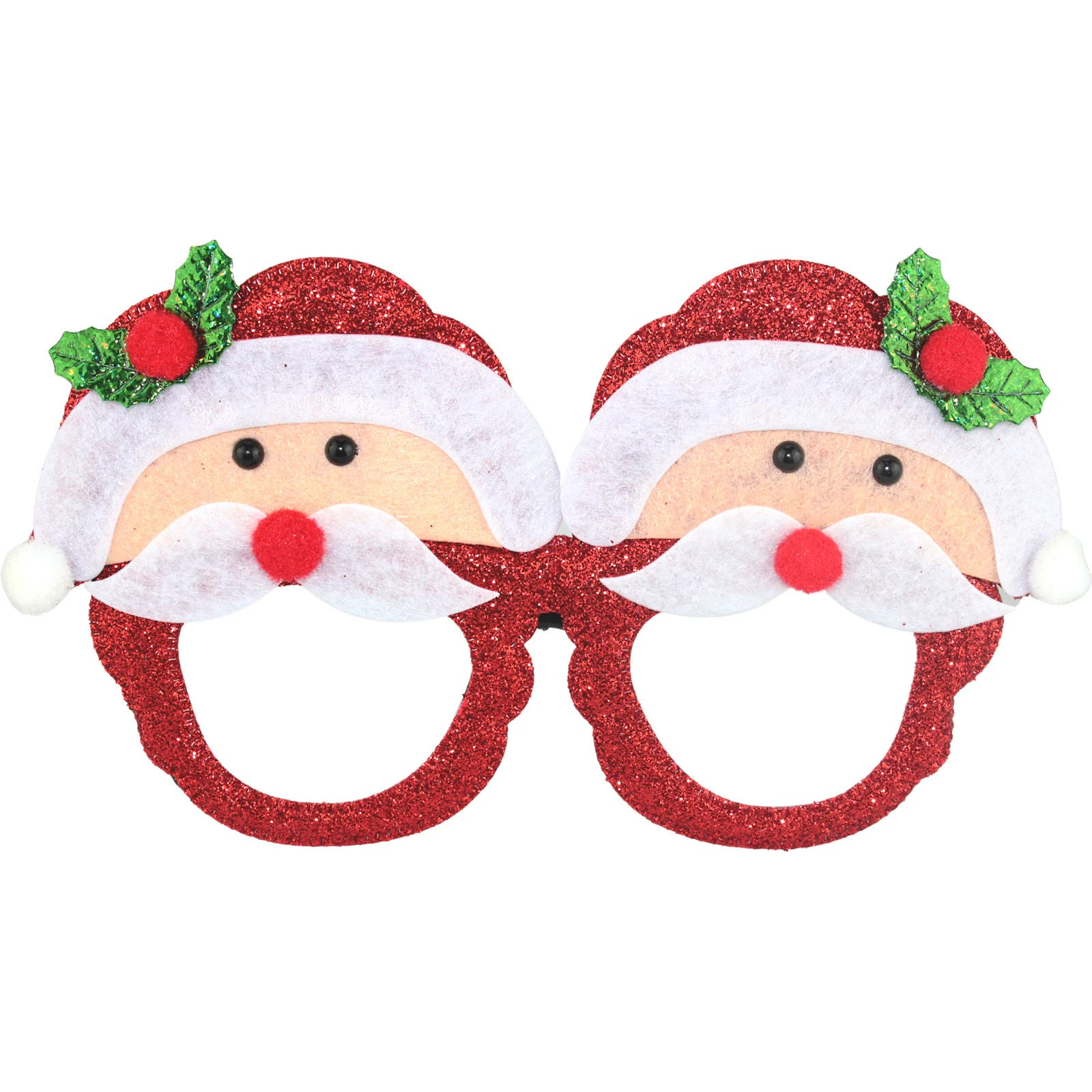 Glitter Santa Novelty Christmas Glasses