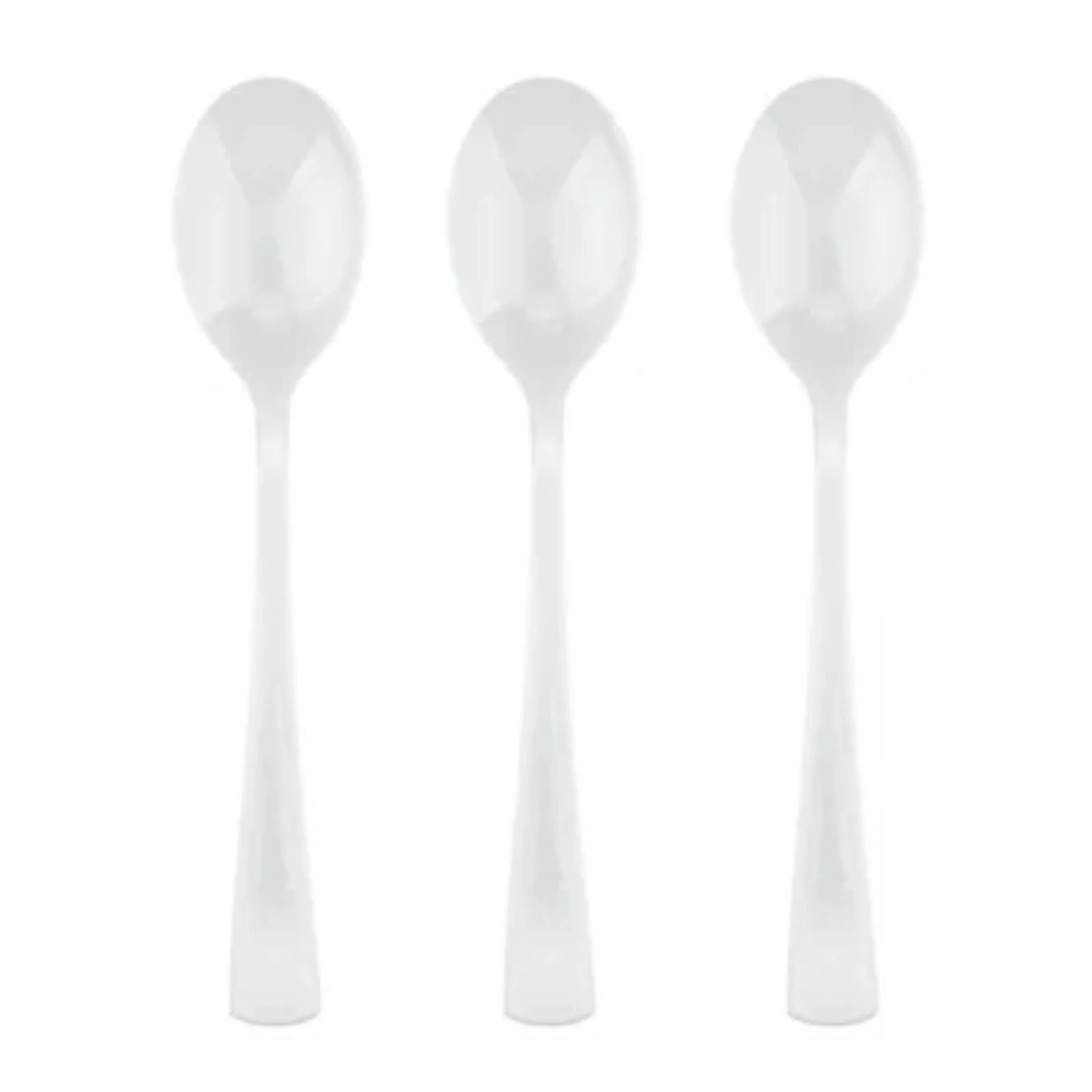 White Reusable Plastic Spoons (Bulk Pack of 50)