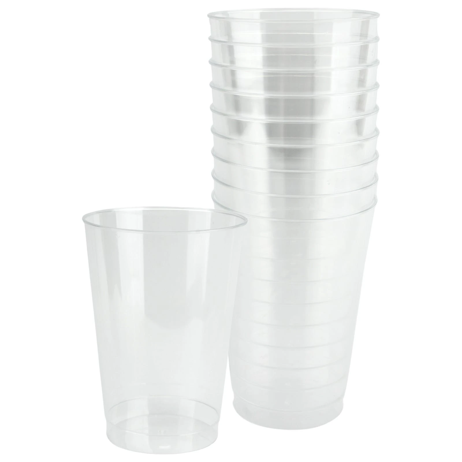 Clear Plastic Reusable Tumbler Glasses 380ml (Pack of 10)