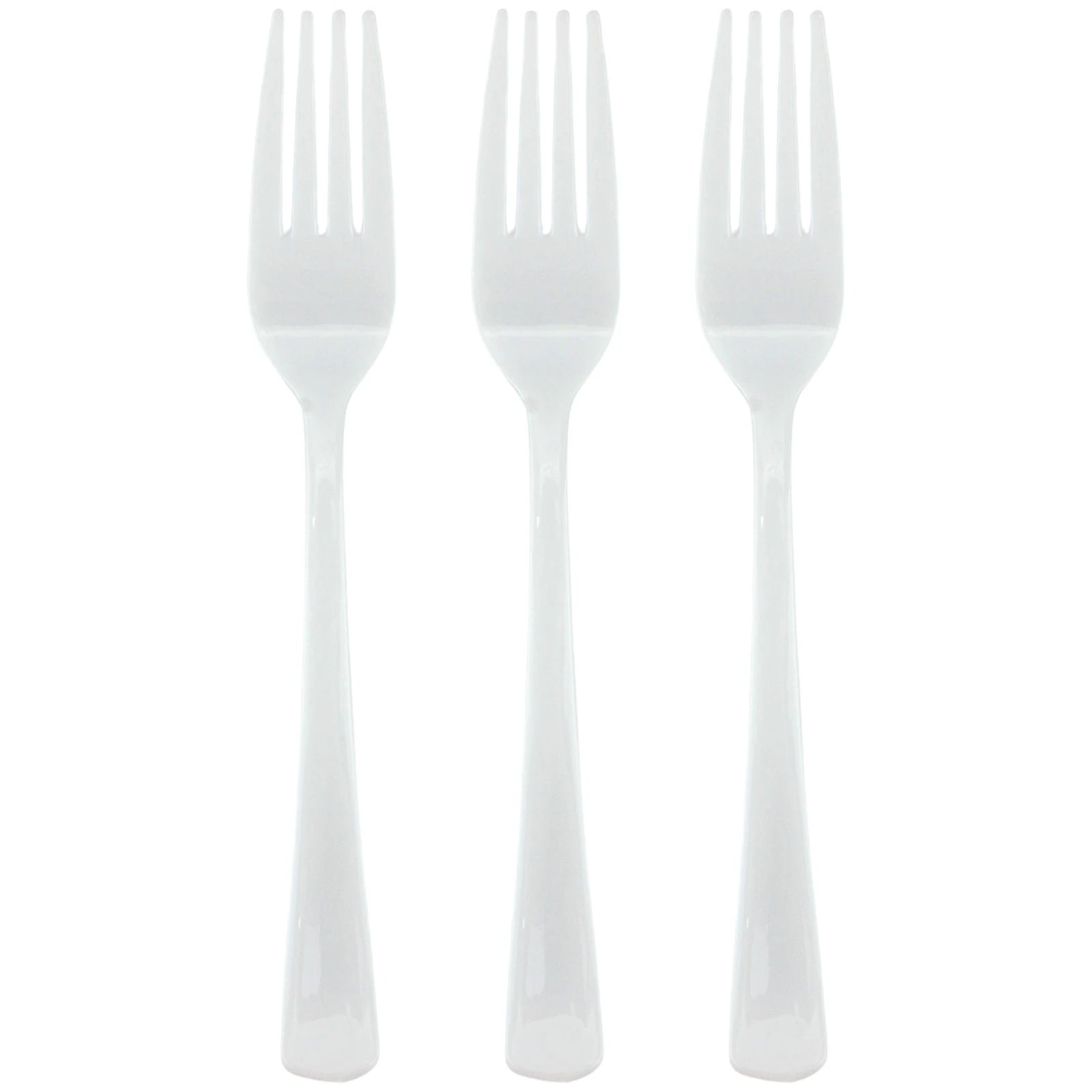 White Reusable Plastic Forks (Pack of 20)