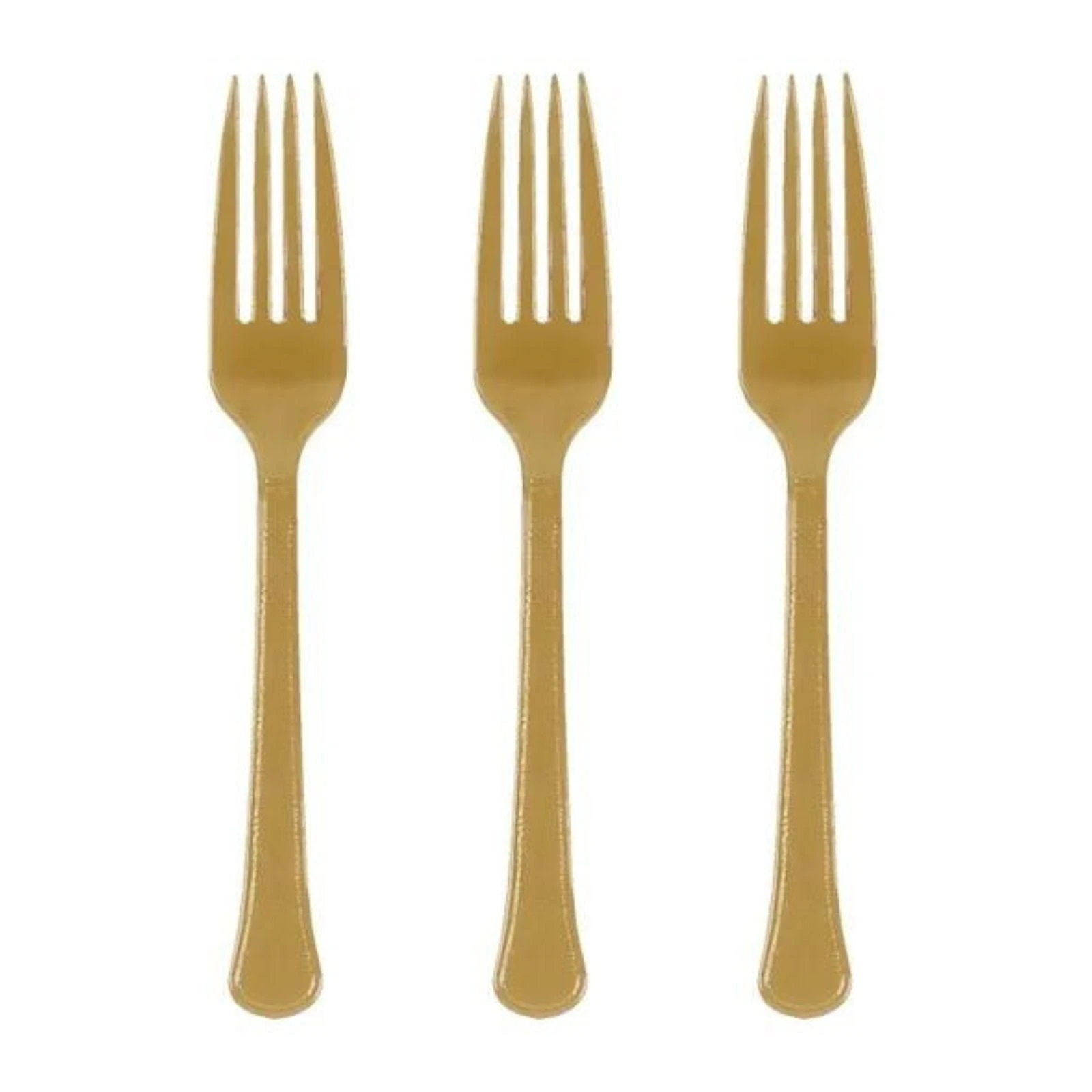 Gold Reusable Plastic Forks (Pack of 20)