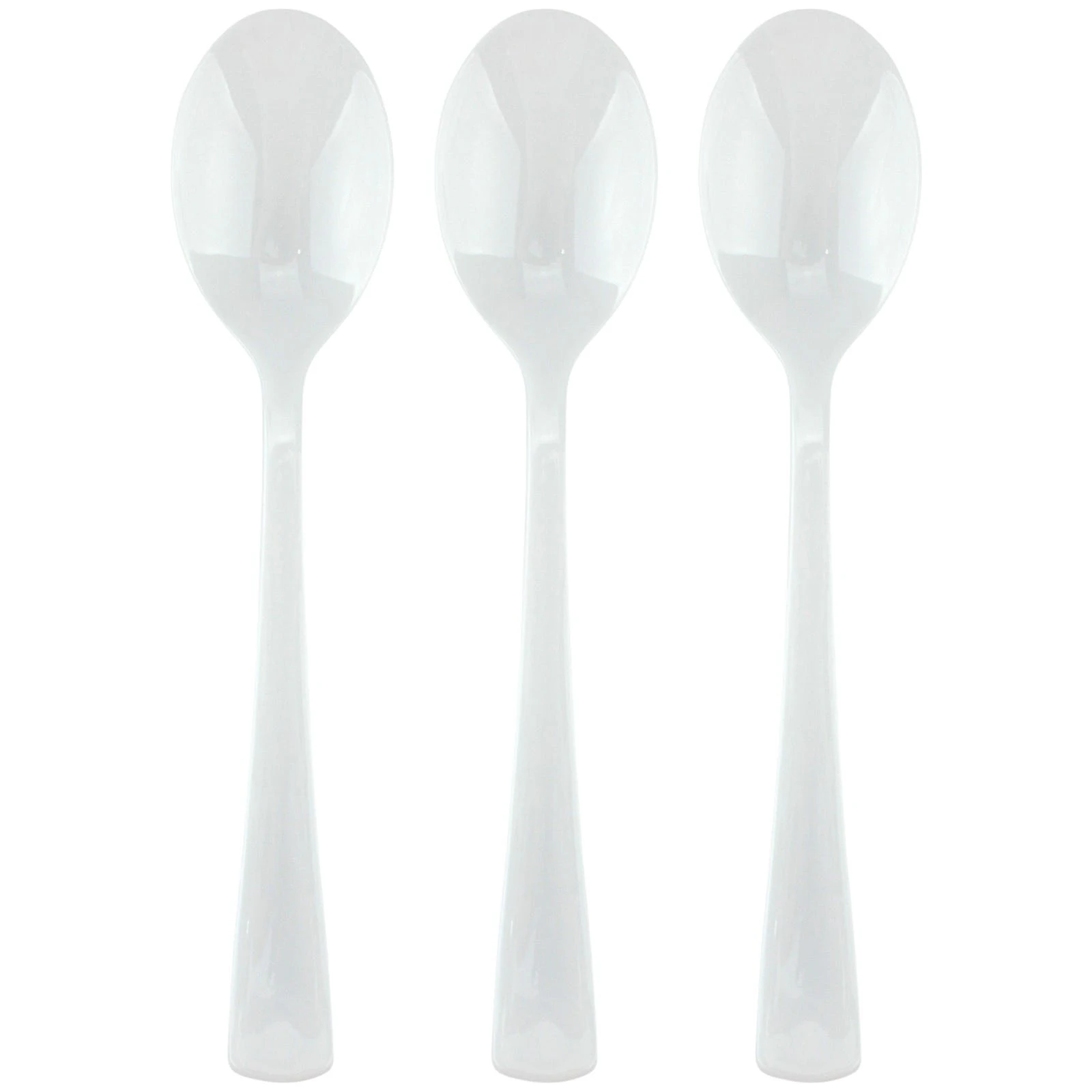 White Reusable Plastic Spoons (Pack of 20)