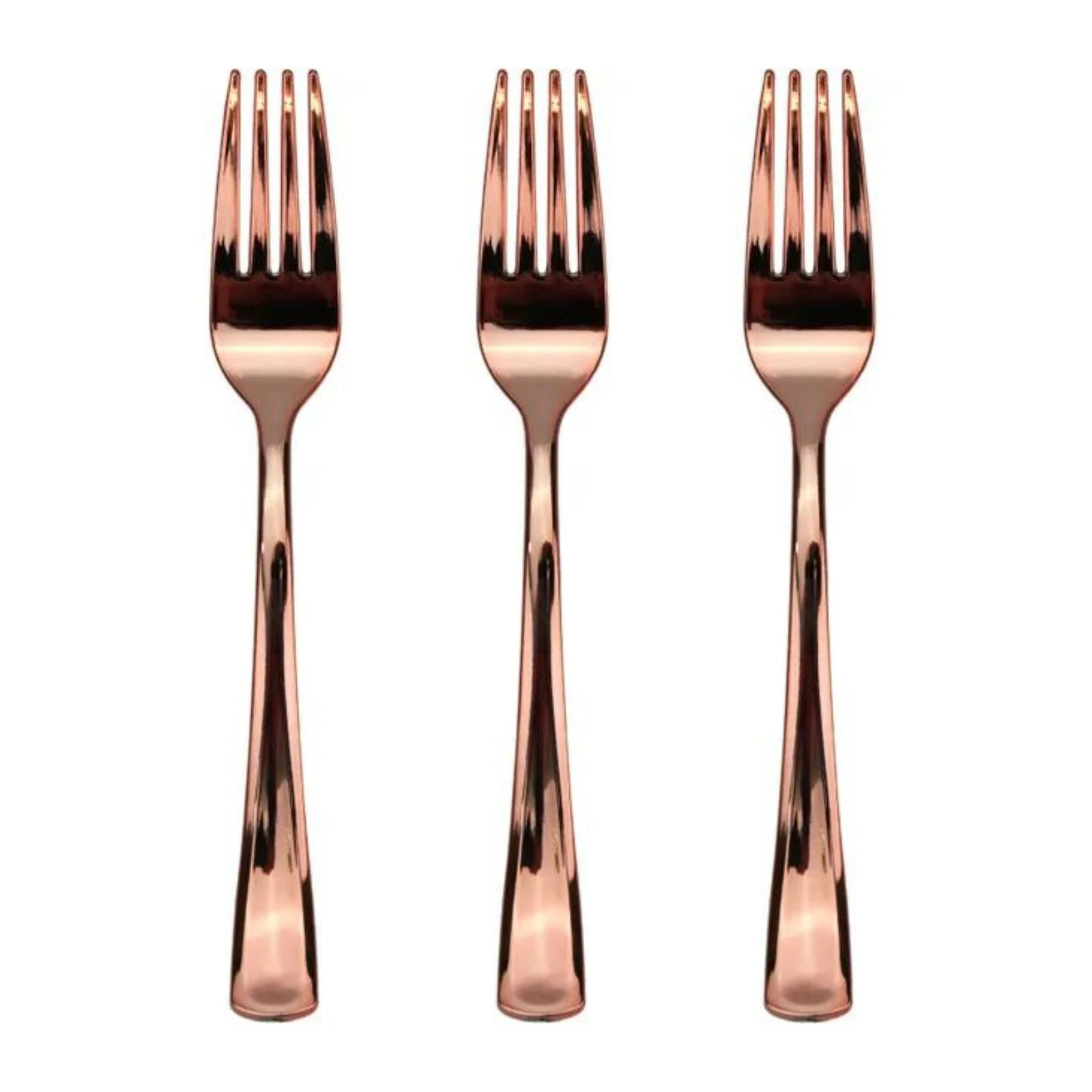 Rose Gold Reusable Plastic Forks (Pack Of 12)