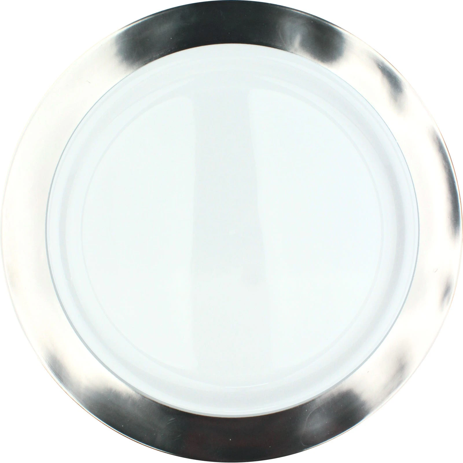 Silver Trim 25cm Plastic Plates (Pack of 6)