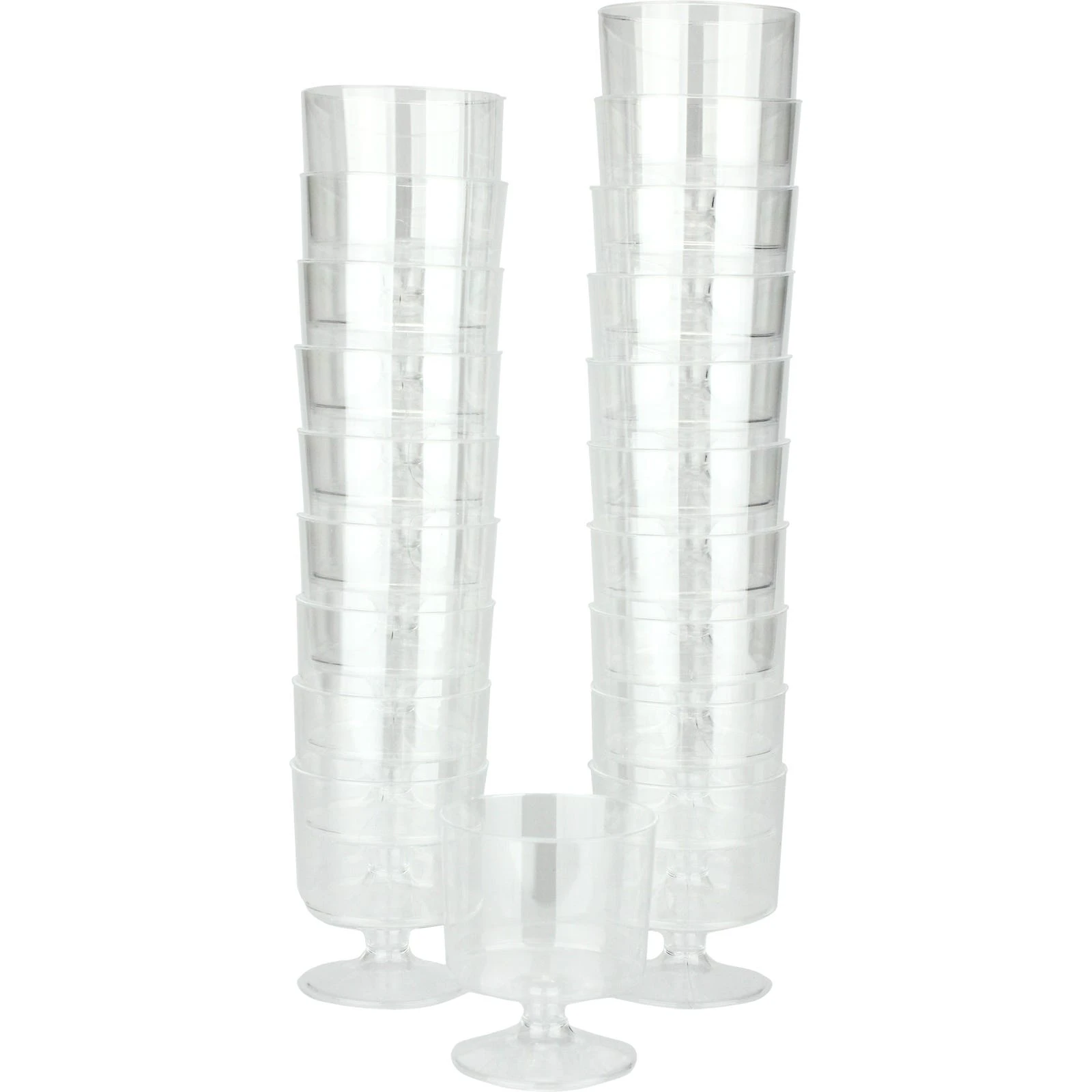 Clear Plastic Reusable Mini Wine Tasting Glasses 60ml (Pack of 20)