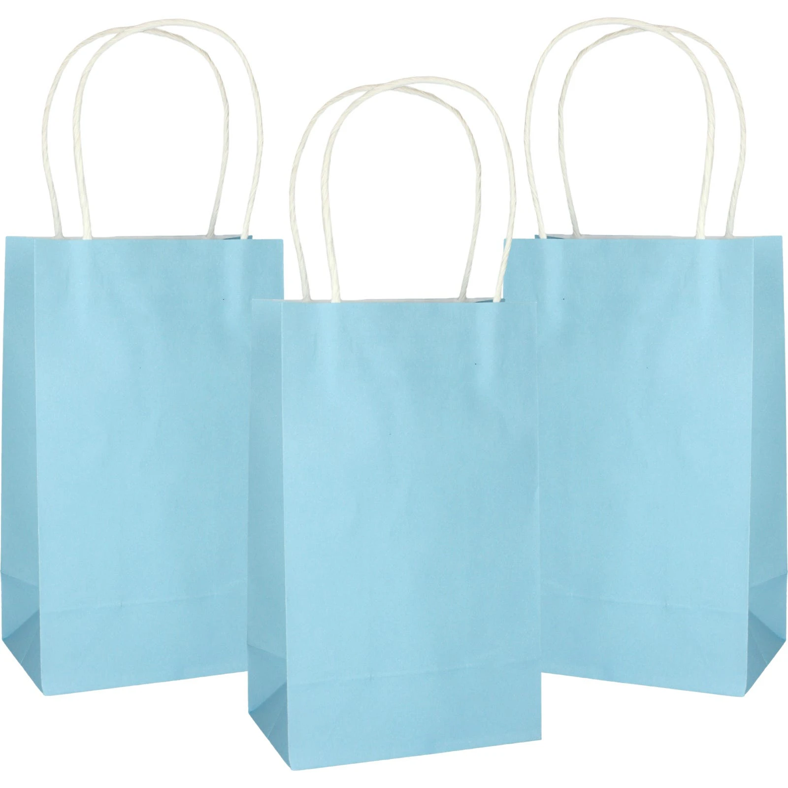 Pastel Blue Paper Gift Bags 21.5cm (Pack of 5)