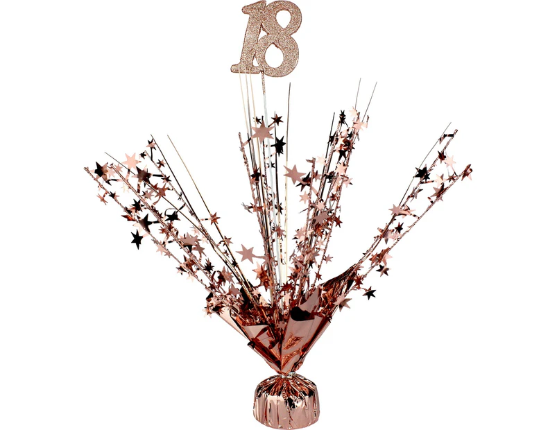 18th Birthday Rose Gold Star Foil Spray Centrepiece