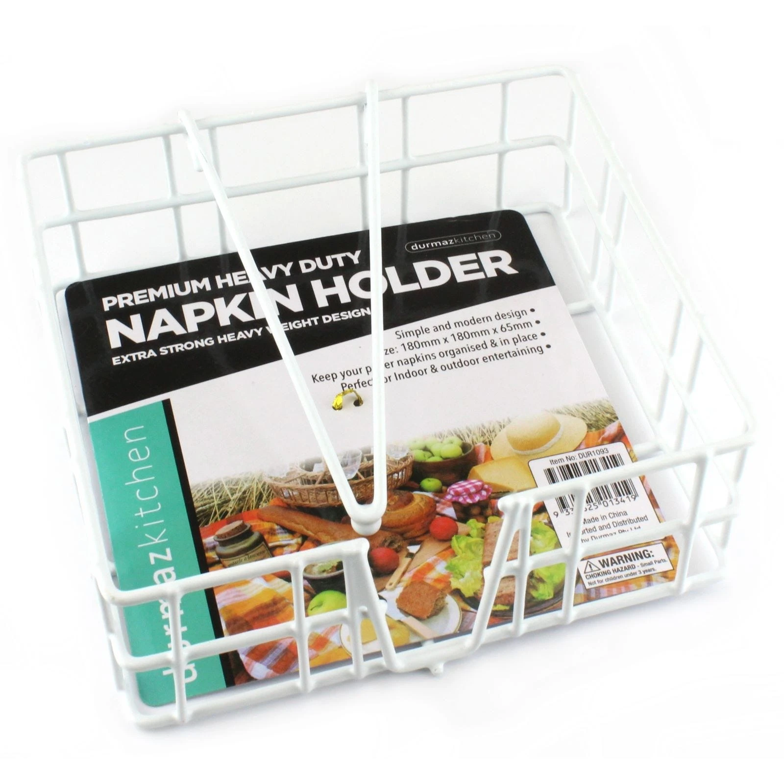 White Heavy Duty Metal Napkin Holder