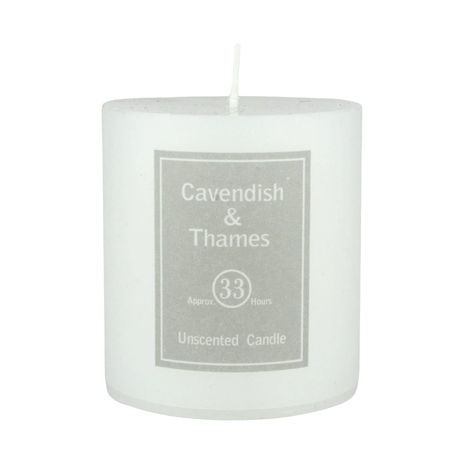 White Unscented Pillar Candle 7.5cm