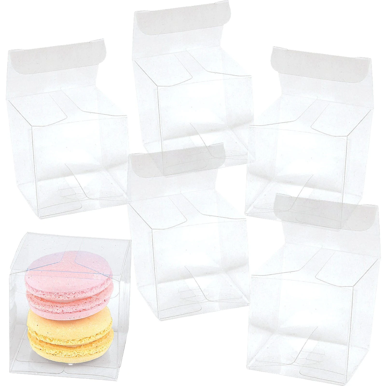 Clear Square Plastic Favour Boxes 5cm (Pack of 24)