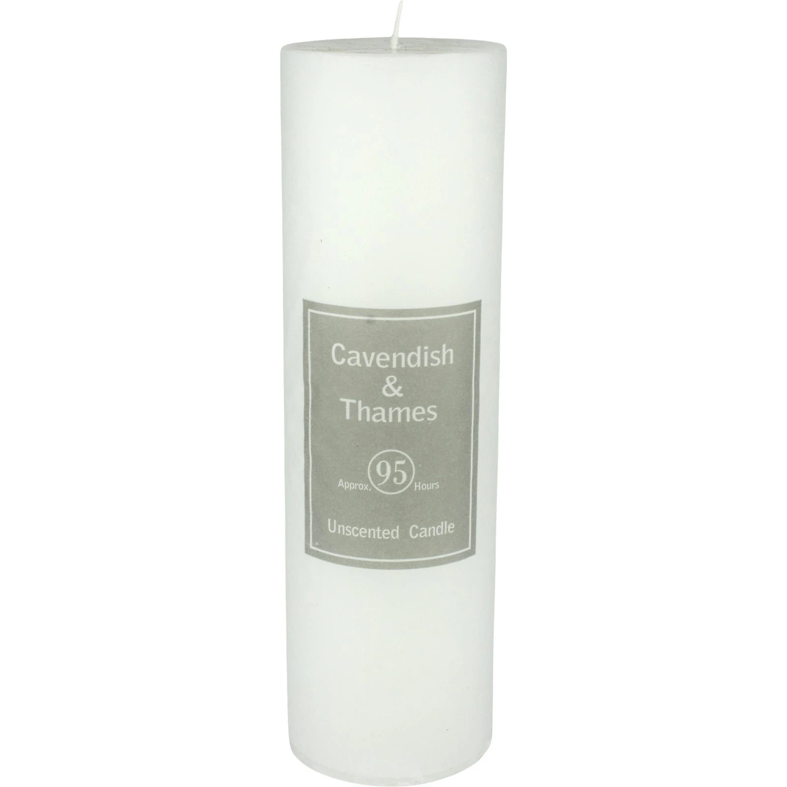 White Unscented Pillar Candle 22.5cm