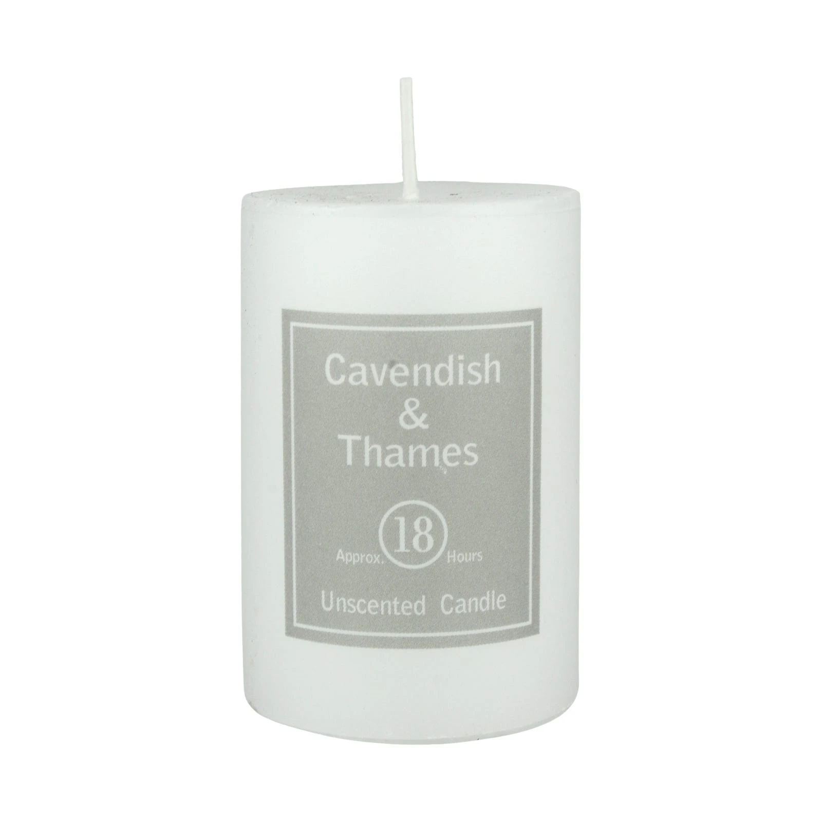 White Unscented Pillar Candle 7.5cm