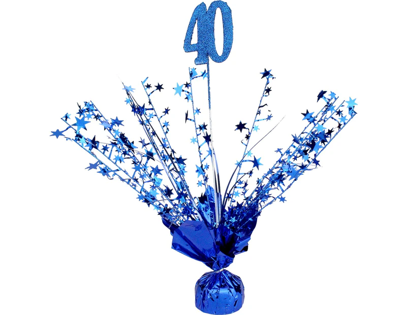 40th Birthday Blue Star Foil Spray Centrepiece