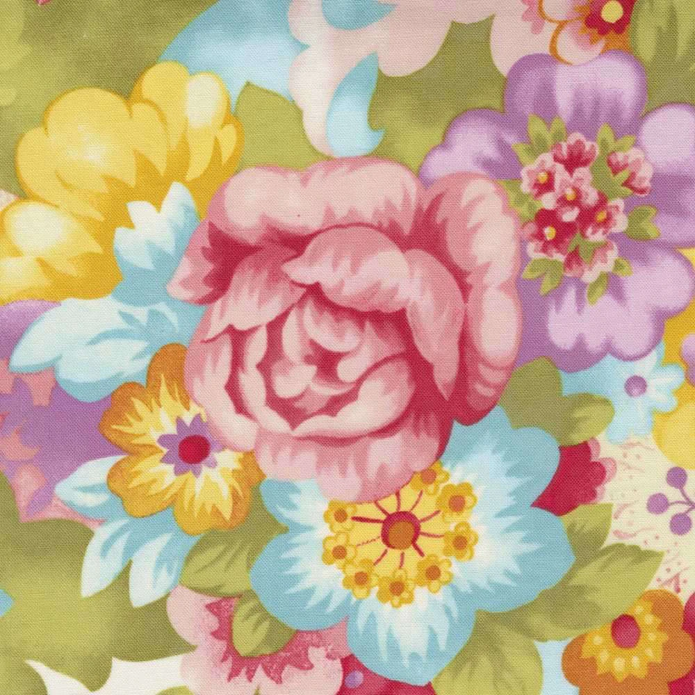 Moda Jolie Groovy Garden Rainbow Fabric by Chez Moi M3369012