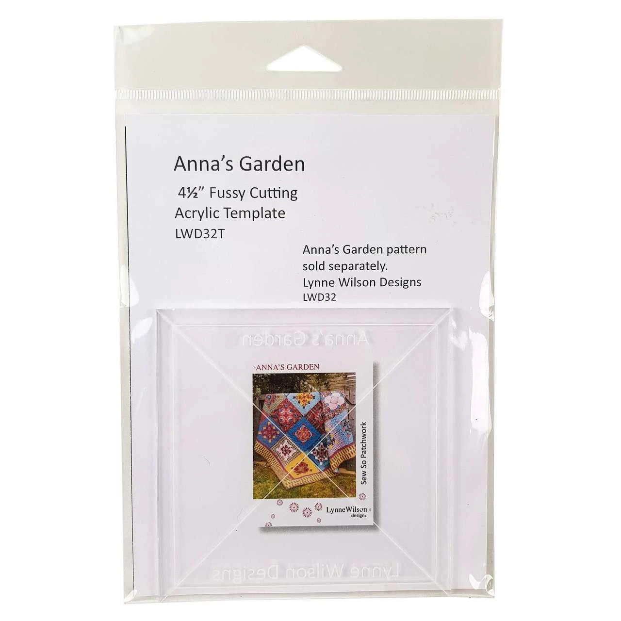 Acrylic Template for Anna's Garden Pattern by Lynne Wilson Designs