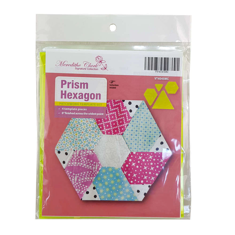 Prism Hexagon Patchwork Template Set 4 Pieces By Meredithe Clark Collection