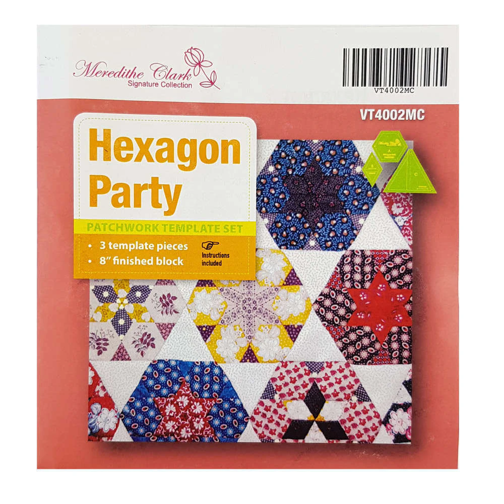 Hexagon Party Patchwork Template Set 3 Pieces Meredithe Clark Collection