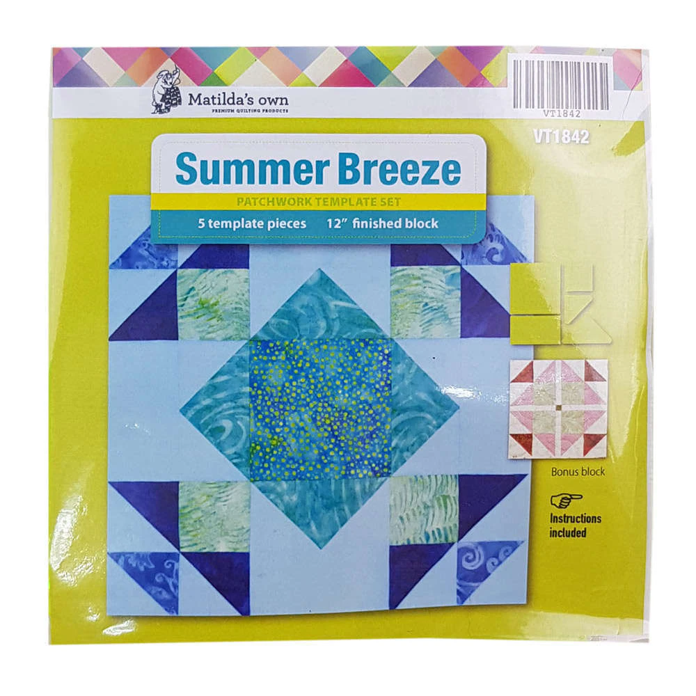 Matildas Own Summer Breeze Patchwork Template Set 5 Pieces