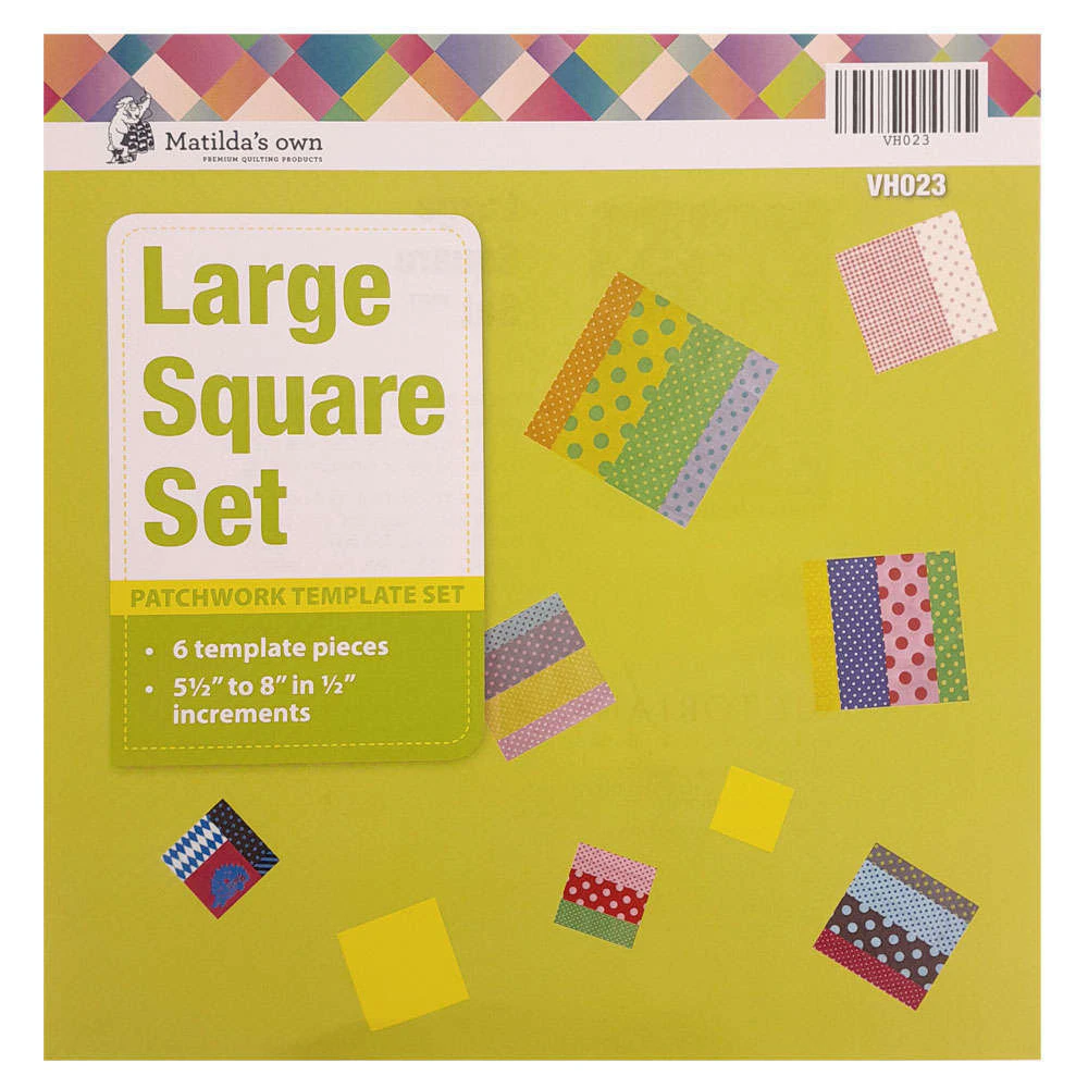 Matildas Own Large Square Set Patchwork Template Set - 5.5in to 8in Quilting Sewing