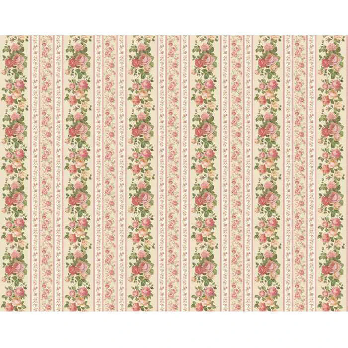 Sweet Blush Rose Multi Rose Stripe Fabric By PB Textiles PB4639MU Quilting Sewing Craft