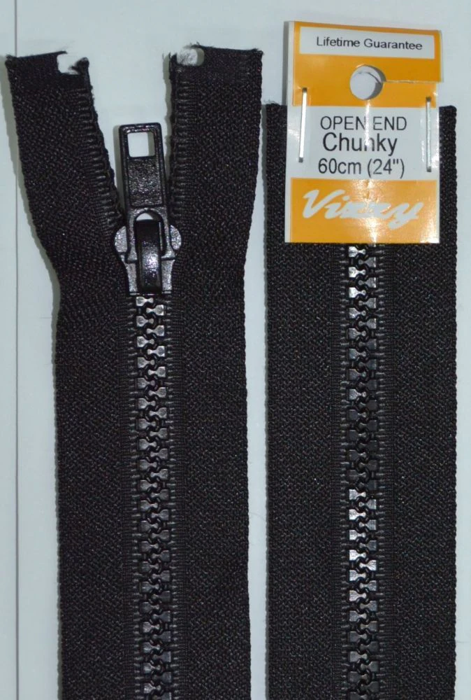 Vizzy Chunky Open End Zip 60cm, Colour 02 BLACK