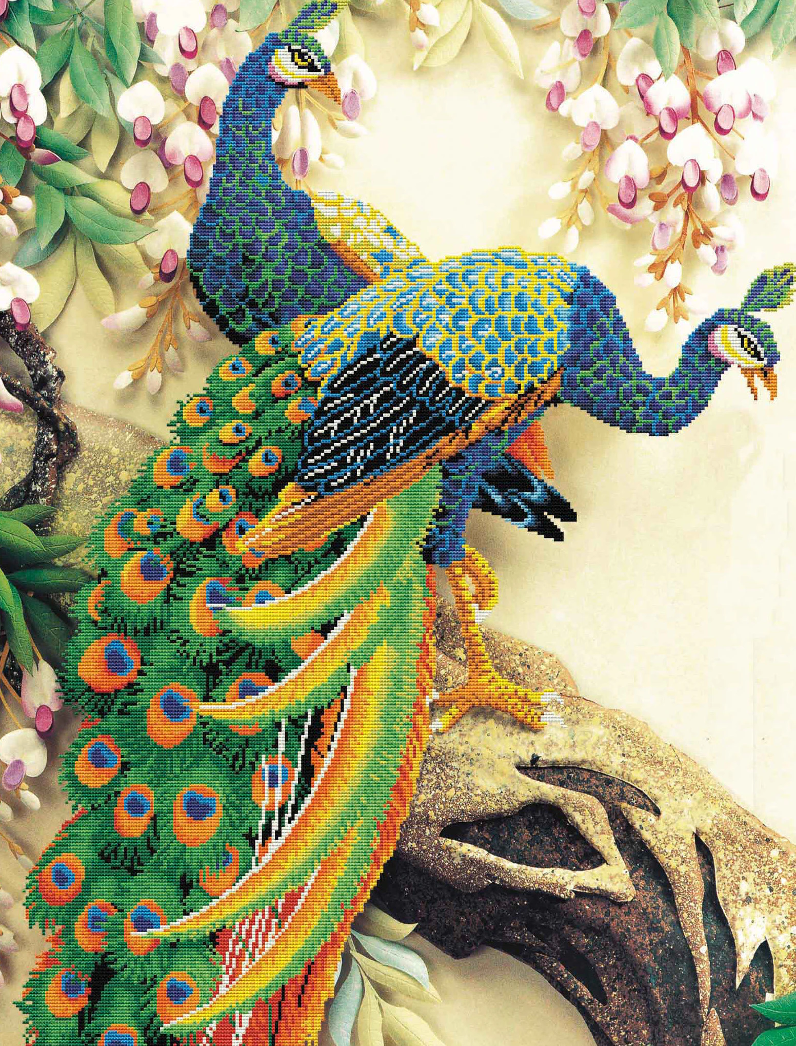 PEACOCK MAJESTRY MC850.004, No Count Cross Stitch Kit, 64 x 105cm