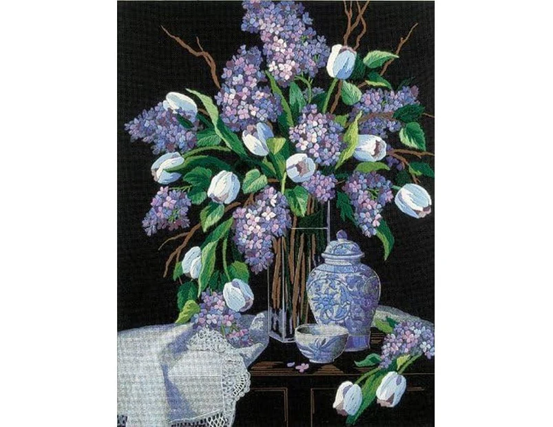 LILACS AND LACE Printed Embroidery Kit 30.4cm x 40.6cm, 1529