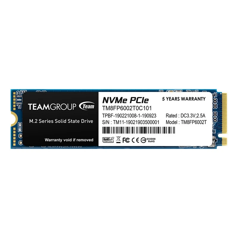 Team TM8FP6002T0C101 MP33 2TB M.2 2280 PCIe Solid State Drive 3D Flash Memory NVMe 1.3 SSD