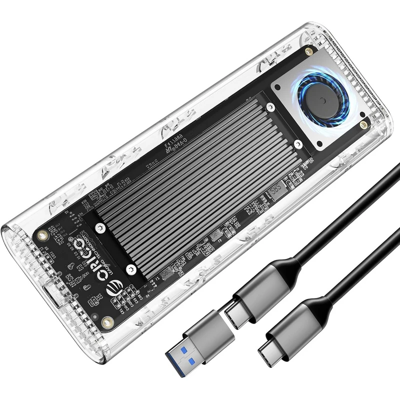 Orico TCM2-U4-BK USB4 M.2 NVMe SSD Enclosure with Built-in Cooling Fan, Tool-Free, 40Gbps