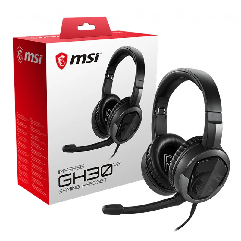 MSI Immerse GH30 V2 Gaming Headset with Detachable Microphone and Carry Pouch