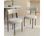 Dreamo Set of 2 Dining Chair Boucle White Quartz