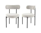 Dreamo Set of 2 Dining Chair Boucle White Quartz