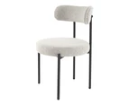 Dreamo Set of 2 Dining Chair Boucle White Quartz