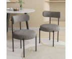 Dreamo Set of 2 Dining Chair Boucle Mixed Grey