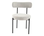 Dreamo Set of 2 Dining Chair Boucle White Quartz