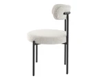 Dreamo Set of 2 Dining Chair Boucle White Quartz