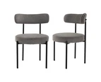 Dreamo Set of 2 Dining Chair Boucle Mixed Grey