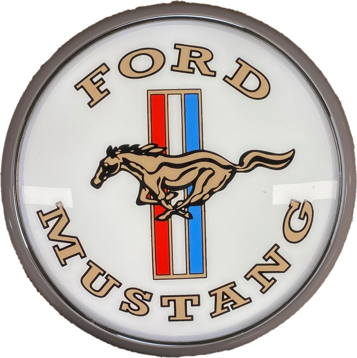 Ford Mustang Pony Badge Bar Lighting Wall Sign Light Button White