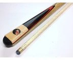 FULL ASH With Red Wood Flame Pool Cue REST Set 2 x Cues, 1 x Black Chrome Rest, 1 x Black Chrome Spider