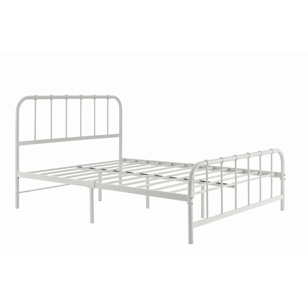 Milan Metal Bed Frame - White, Double - Double / White