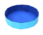 Portable Pet Swimming Pool Kids Dog Cat Washing Bathtub Outdoor Bathing Foldable [Colour: BLUE]