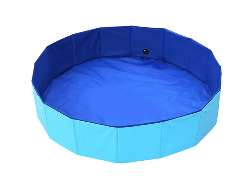 Portable Pet Swimming Pool Kids Dog Cat Washing Bathtub Outdoor Bathing Foldable [Colour: BLUE]