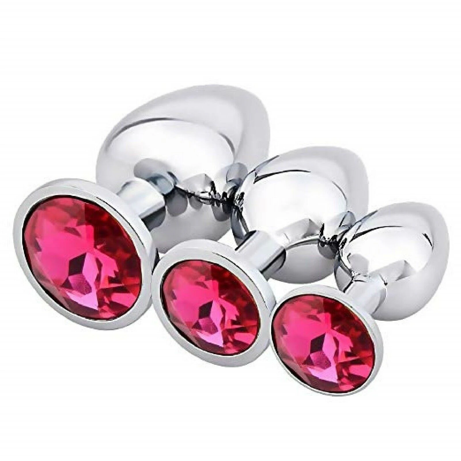 Stainless Steel Anal Butt Plug Anal Beads Crystal Jewel S/m/l Metal Bdsm Sex Toy Small Pink