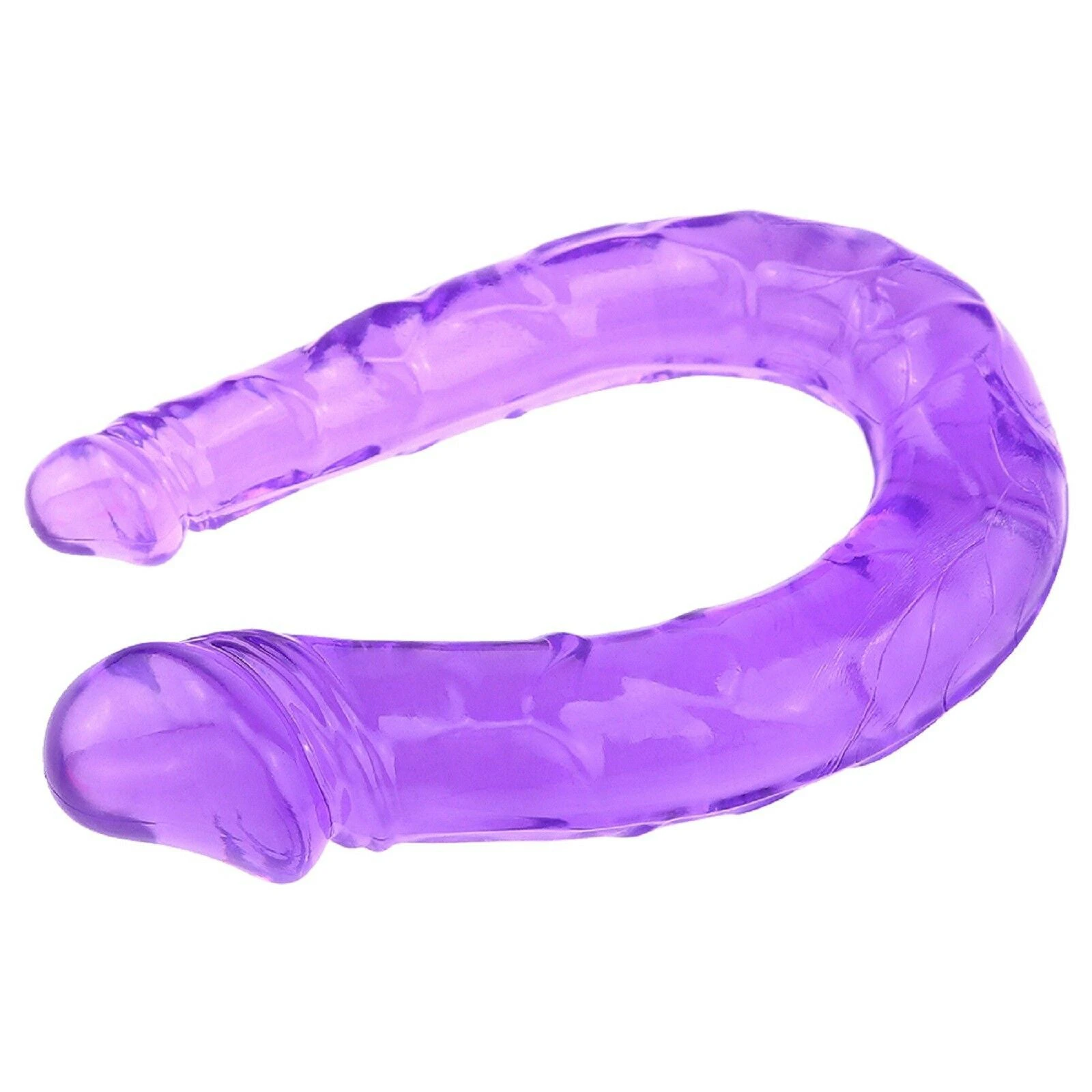 12 Inch Double Ended Dildo Dong Penetration Mini Realistic Anal Couple Sex Toy Purple Crystal