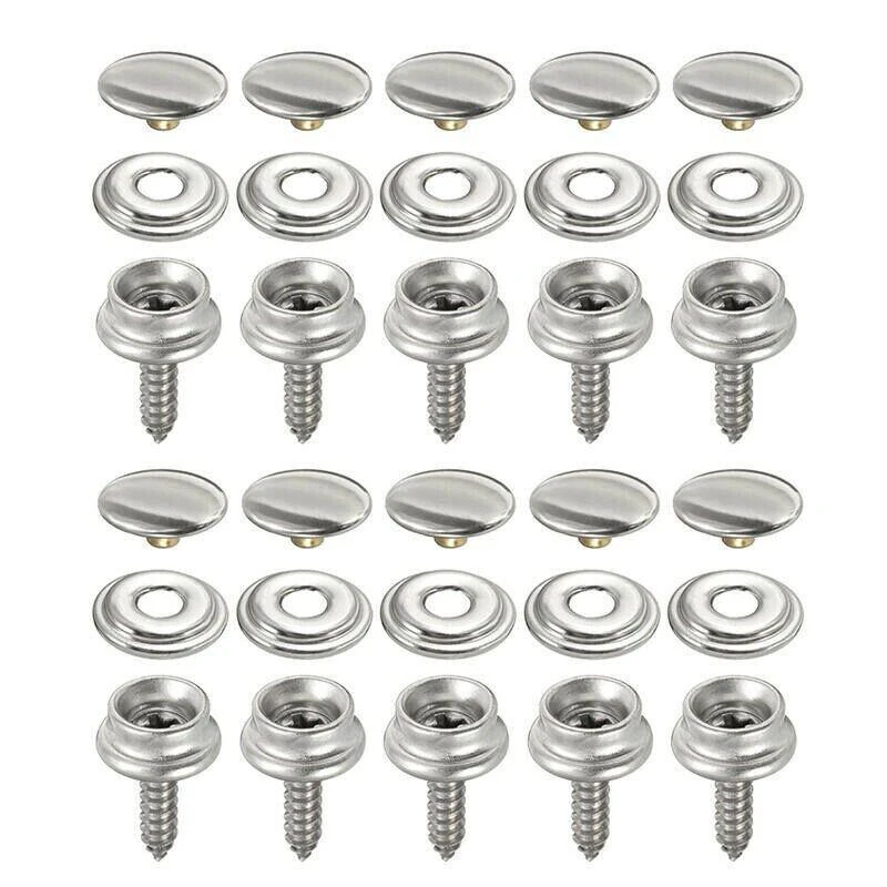 62Pcs Stainless Steel Canvas To Screw Press Stud Snap Kit Boat Cover Oz Stock